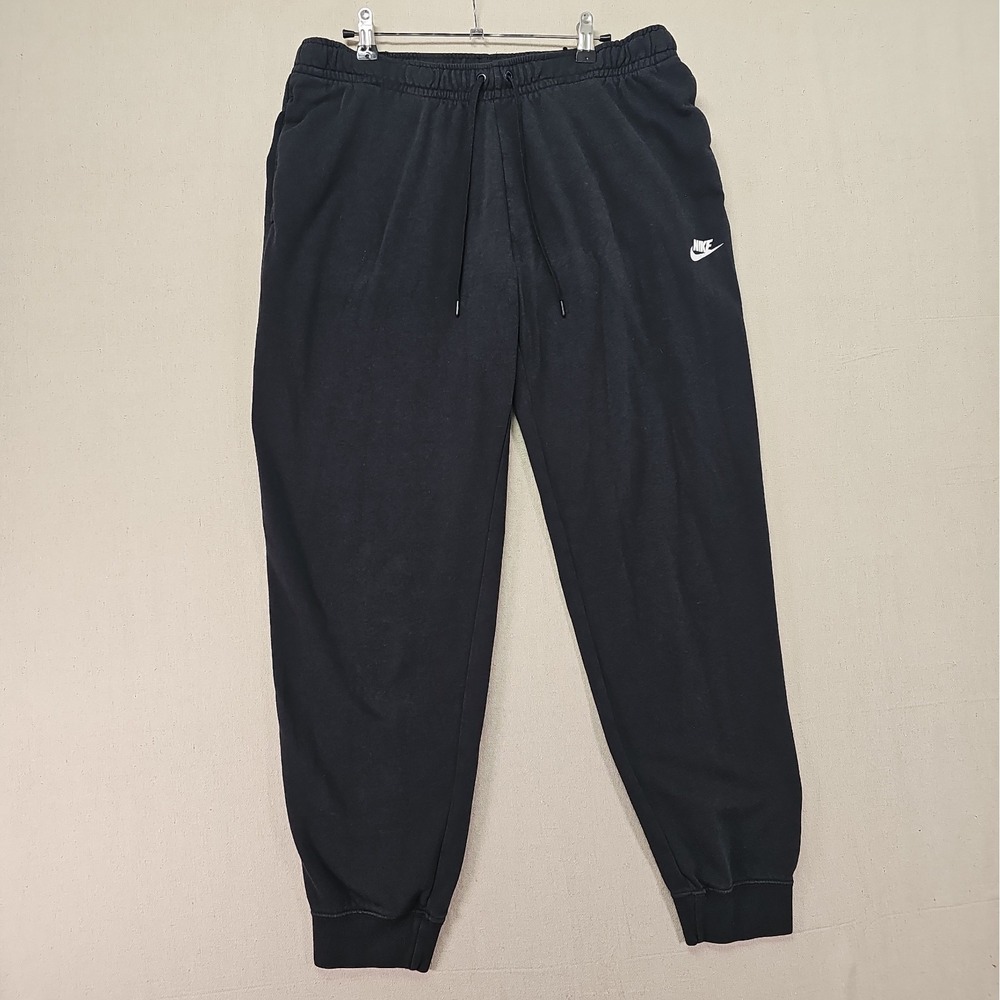 Nike Sportswear Essential Fleece Sweatpants Womens L Black Joggers CJ7719-010